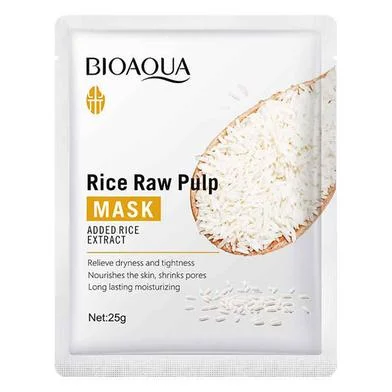 Bioaqua rice raw pulp mask hydrating moisturizing face sheet mask- 25gm - 6976504680205 - Rokomari product
